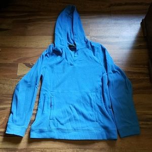 Blue hooded sweatshirt